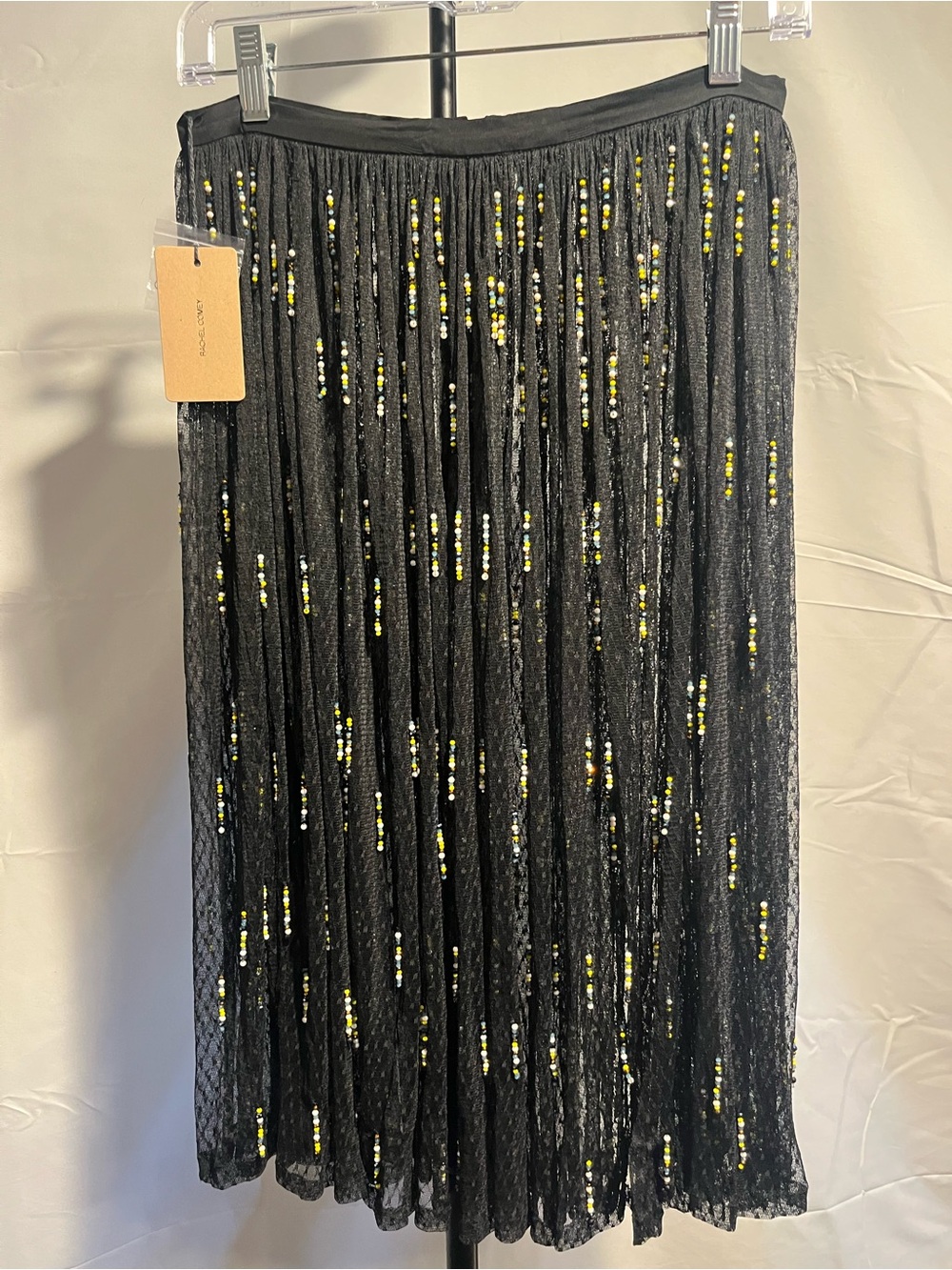 Rachel Comey Dorling Pleated Sequin
Mesh Beaded Accents Midi Skirt NWT Size 2